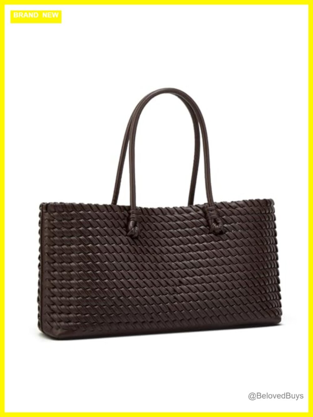 Large Vegan Leather Woven Tote Bag for Work Travel Crossbody - Picture 1 of 6